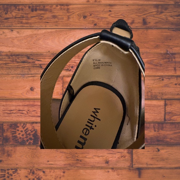 WhiteMT. Black Ankle Strap Sandal with Heel - Picture 4 of 5